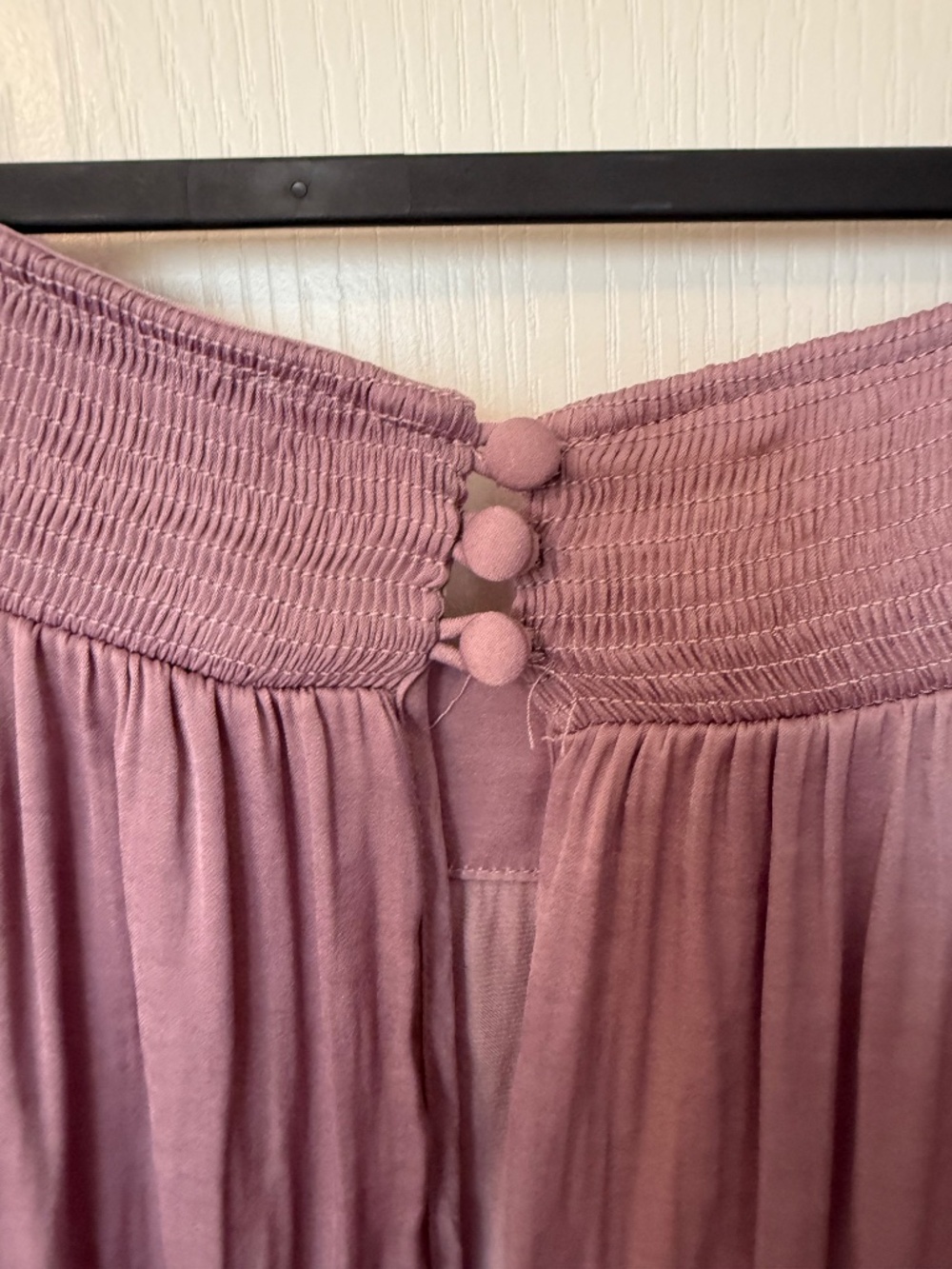 Intimately Free People Off-Shoulder Blouson Bodysuit Mauve Long Sleeve Smocked M - Picture 4 of 9